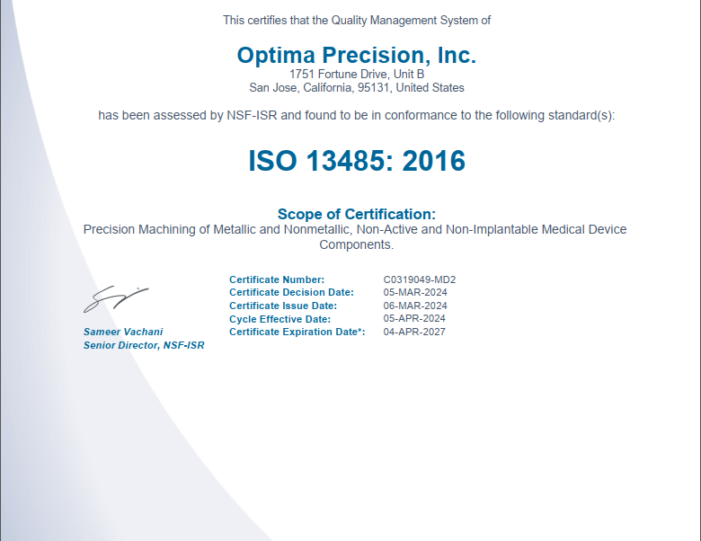 ISO1348 certificate